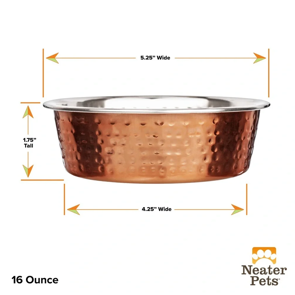 Hammered Copper Finish Bowls, Size Small 16oz